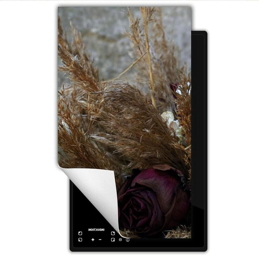 Inductie kookplaat protector Kookplaat deksel Extra werkruimte creëren Kras- en vlekbestendig 30x52 cm Bloemenprint