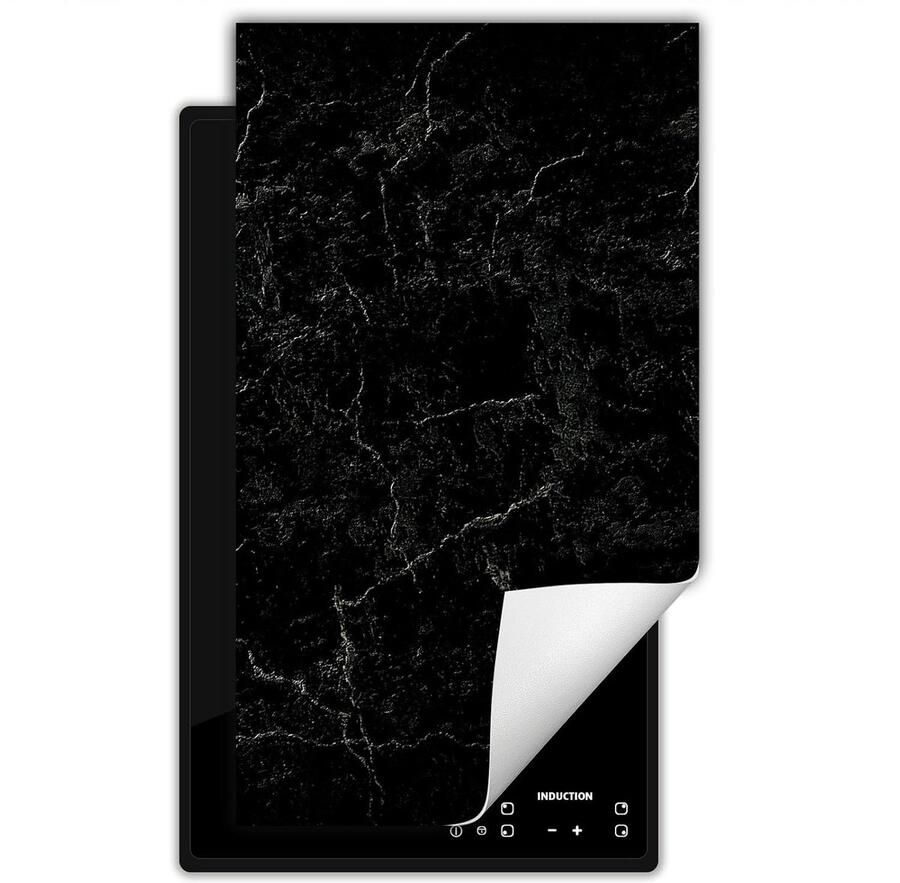Inductie kookplaat protector Kookplaat deksel Werkblad creëren Krasbestendig marmer design 30x52cm Zwart