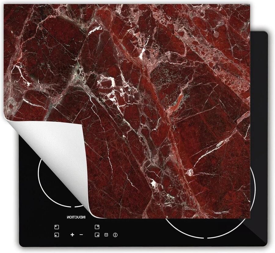 Inductie Kookplaat Protector Kookplaat Mat Extra Werkruimte Creëren Kras- en Vlekbestendig 60x52 cm Marmerlook
