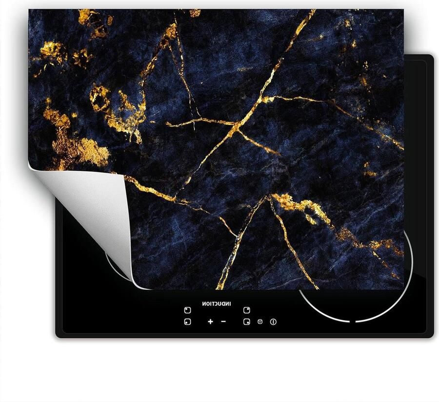 Inductie Kookplaat Protector Kookplaat Mat Extra Werkruimte Creëren Kras- en Vlekbestendig 80x52 cm Goud Marmer