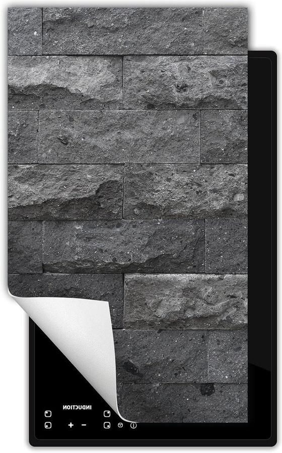 Inductie kookplaat protector Kookplaat mat Extra werkruimte creëren Vinyl met UV print 30x52 cm Grijs