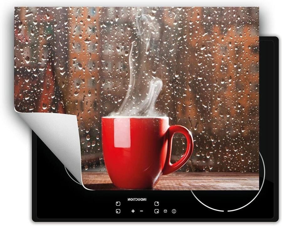 Inductie Kookplaat Protector Kookplaat Mat Extra Werkruimte Krasbestendig 80x52 cm Drops coffee