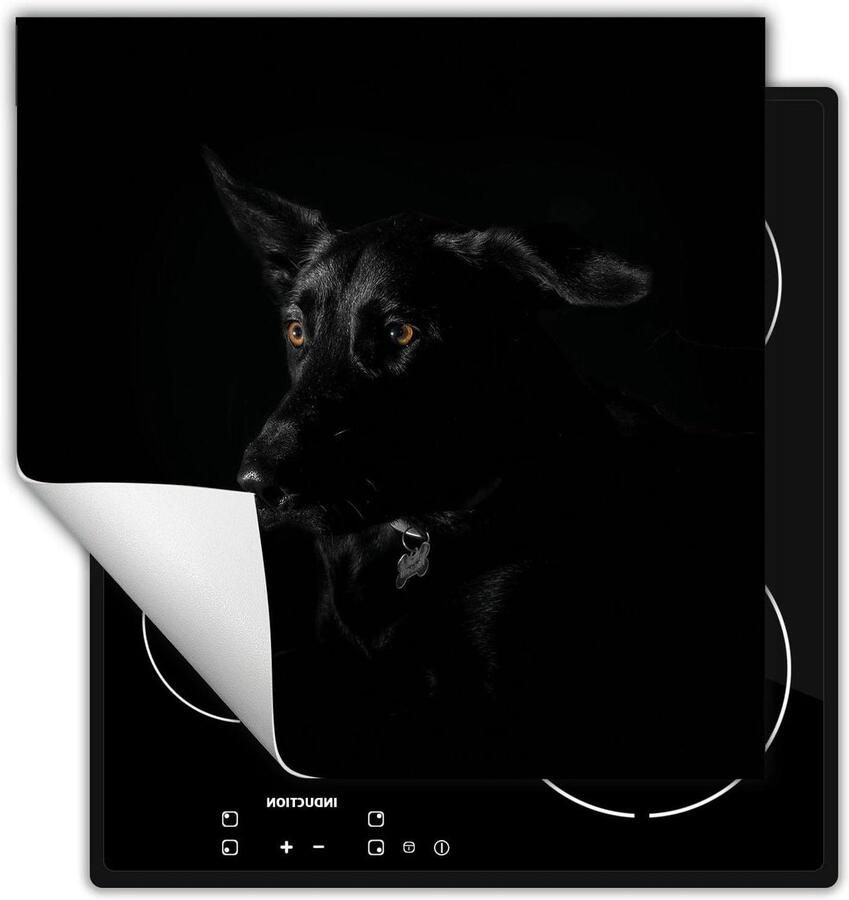 Inductie Kookplaat Protector Kookplaat Mat Werkblad Creëren Krasbestendig Vinyl 50x52 cm Zwart Hond