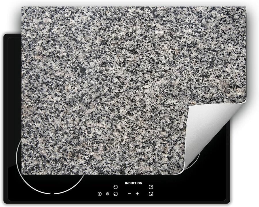 Inductie kookplaat protector Mat aanrecht Kookplaat beschermen Antislip vinyl 70x52 cm Graniet