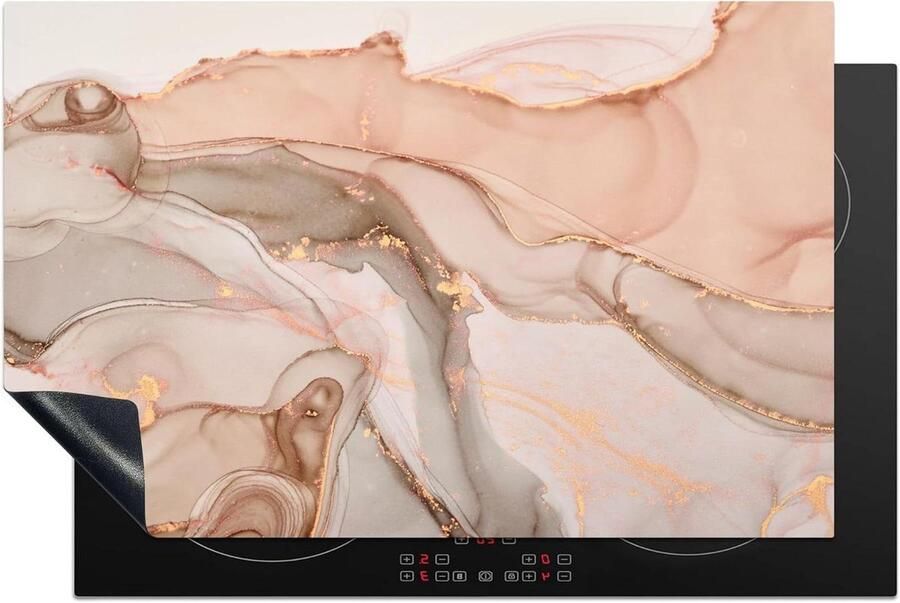Inductie Kookplaat Protector Mat Beschermer Keuken Beschermen Krasvrij Werkblad 80x52 cm Marmer Roze