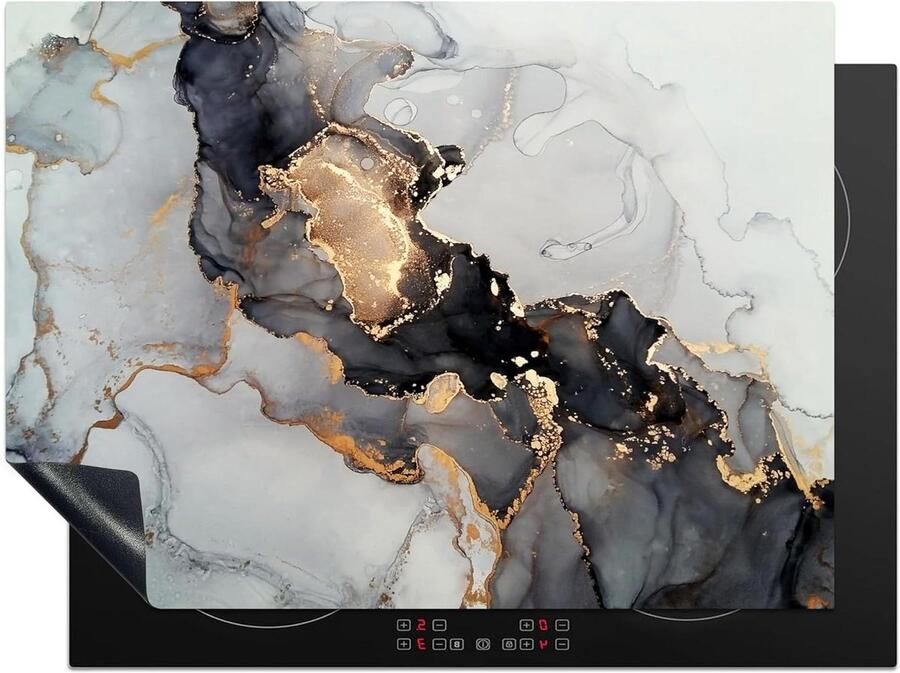 Inductie Kookplaat Protector Mat Beschermer Keuken Beschermen Krasvrij Werkoppervlak 71x52 cm Marmer Goud