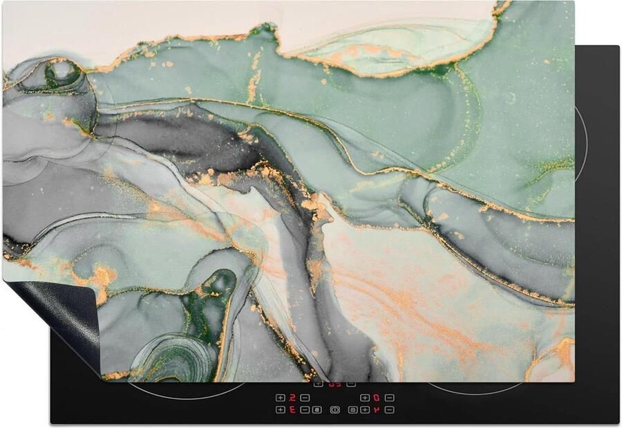 Inductie Kookplaat Protector Mat Beschermer Keuken Beschermen Krasvrij Werkoppervlak 78x52 cm Marmer Groen