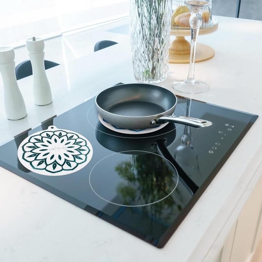 Inductie Kookplaat Protector Mat Bescherming Krasvrij Houden Verkleurt Bij Hitte 24 cm Rond Veranderend
