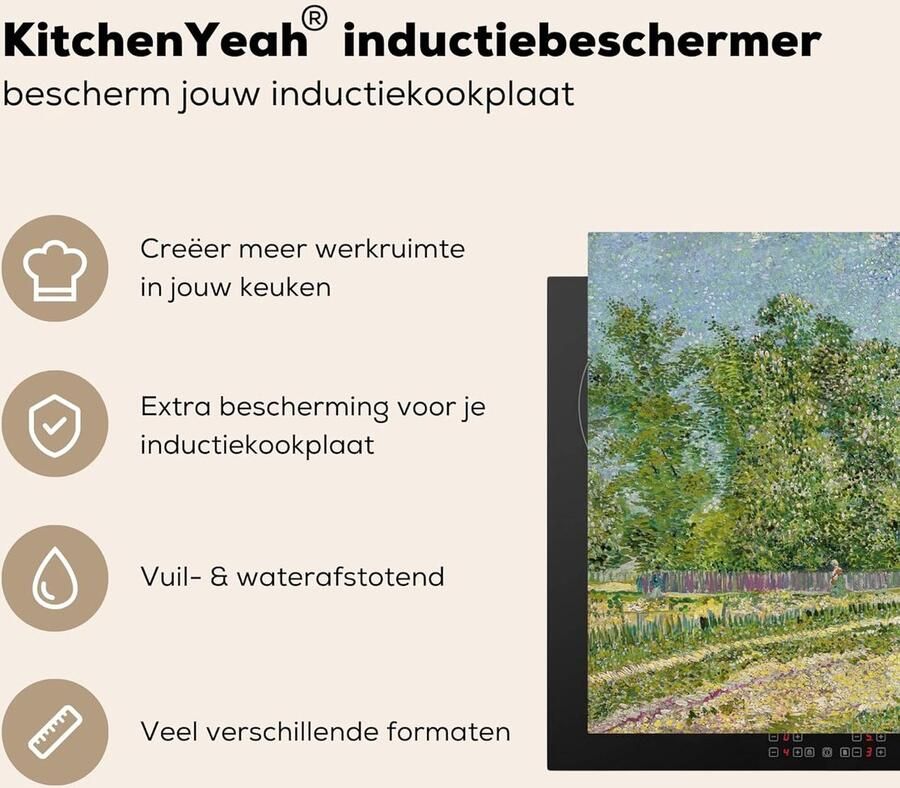 Inductie kookplaat protector Mat Onderlegger Keuken Beschermen Unieke Print 81x52 cm Multicolor