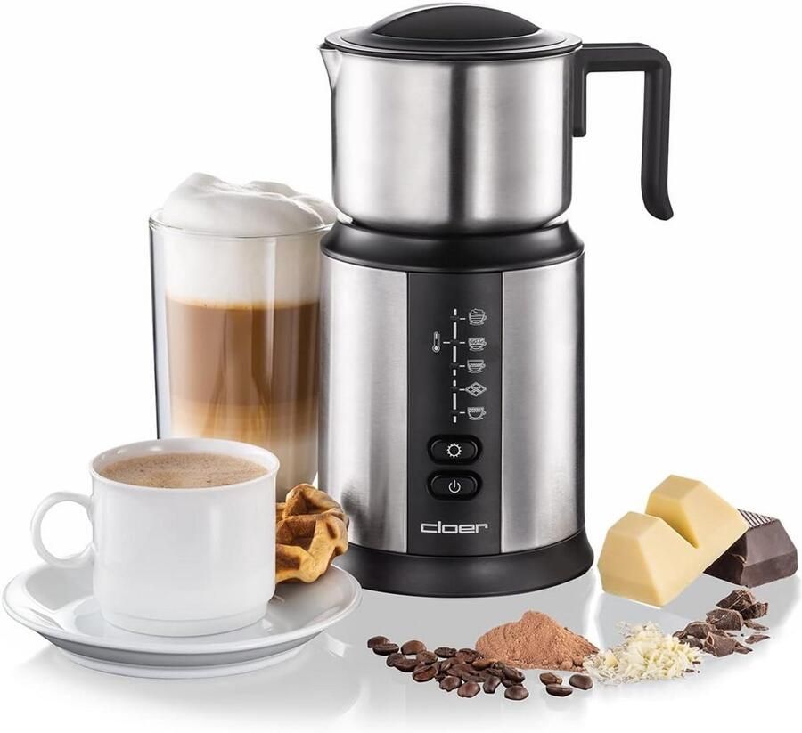 Inductie Melkopschuimer RVS Kan 450 ml Warm & Koud Schuim Warme Chocolade Programma's