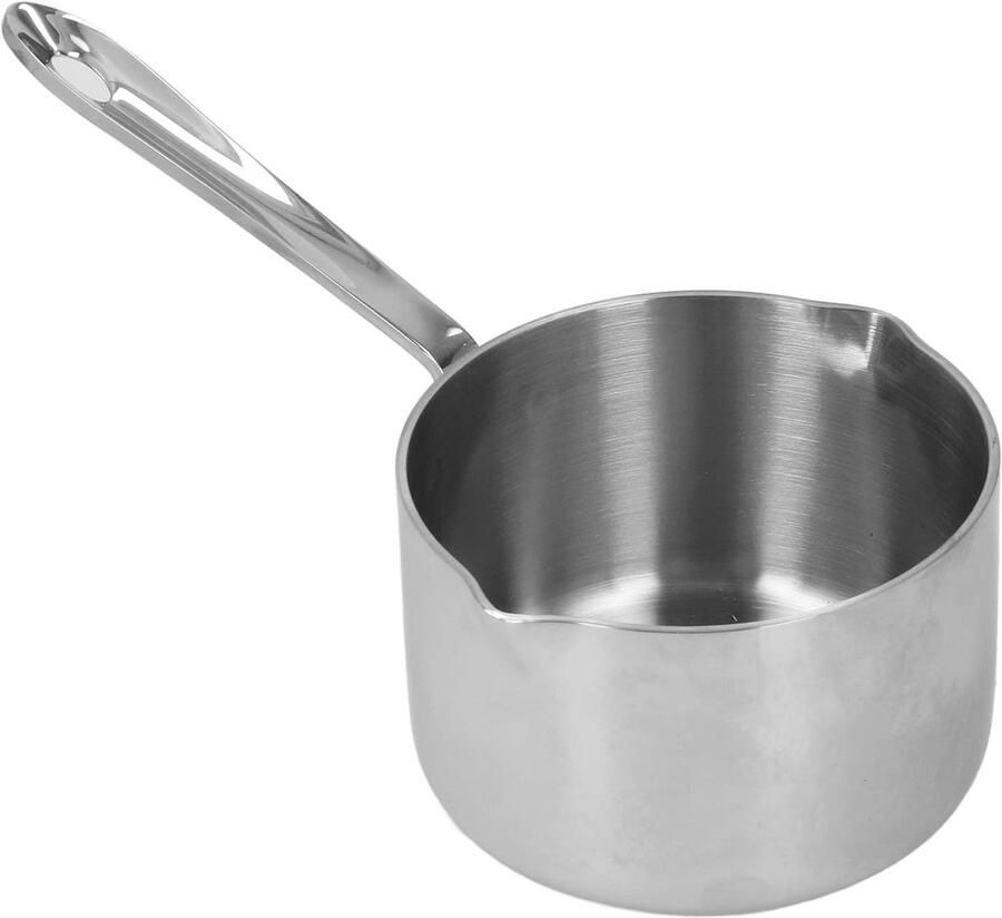 Inductie Melkpan Kleine Sauspan Snel Smelten Dubbele Uitloop 300 Ml Capaciteit Zilverkleurig