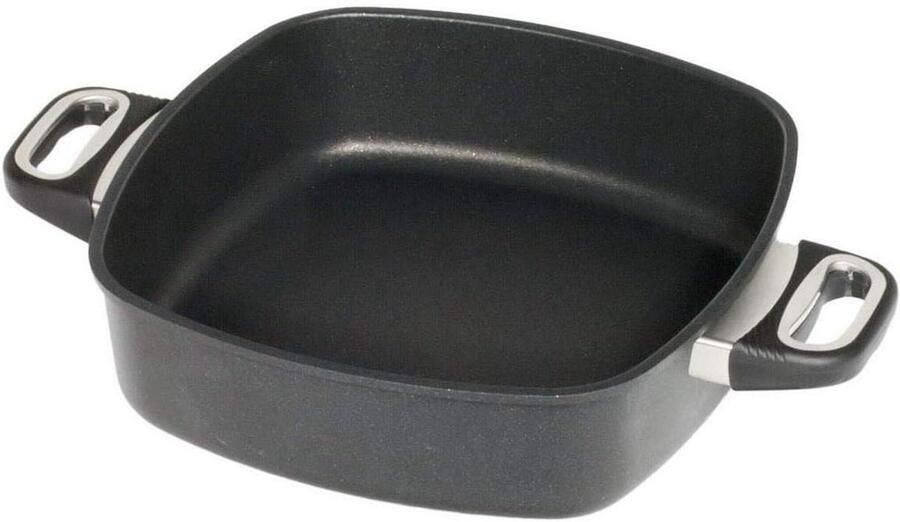 Inductie Pan Koekenpan Vierkant Koken op Inductie Extra Dikke Bodem 28x28 cm Zwart
