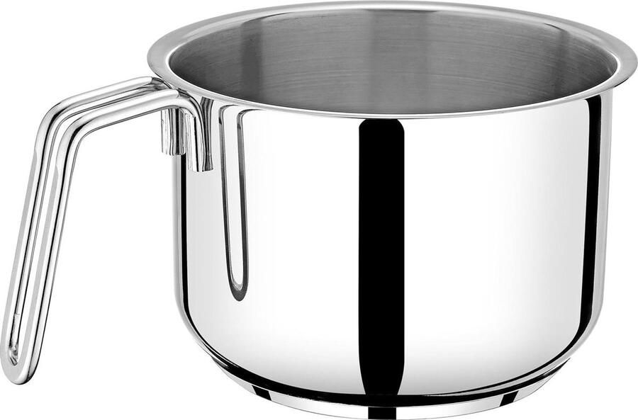 Inductie Pan Melkpan Roestvrij Staal Koken op Inductie Oxidatiebestendig Materiaal Diameter 14 cm Zilverkleurig