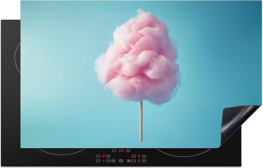 Inductie Protector Kookplaat Cover Extra Werkruimte Unieke Fotoprint 83x51cm Cotton Candy