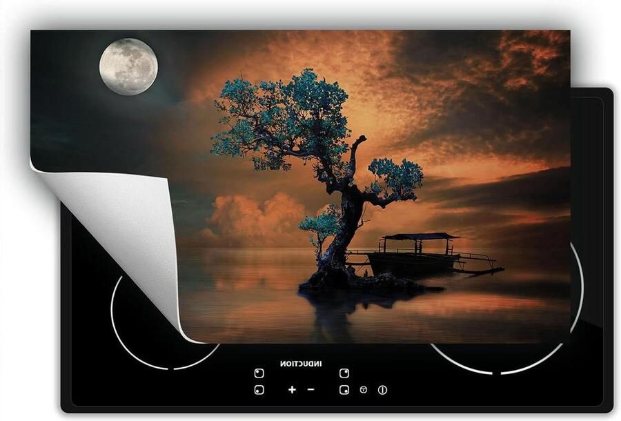 Inductie Protector Kookplaat Mat Aanrecht Uitbreiding Krasbescherming 90x52cm Boom Print