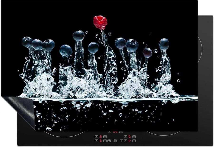 Inductie Protector Kookplaat Mat Extra Werkruimte Unieke Foto Print 76x51 cm Bessen Water