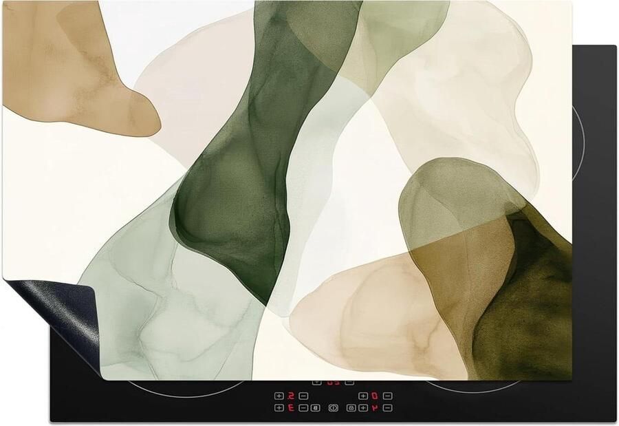 Inductie Protector Kookplaat Mat Extra Werkruimte Unieke Foto Print 78x52cm Abstract Groen