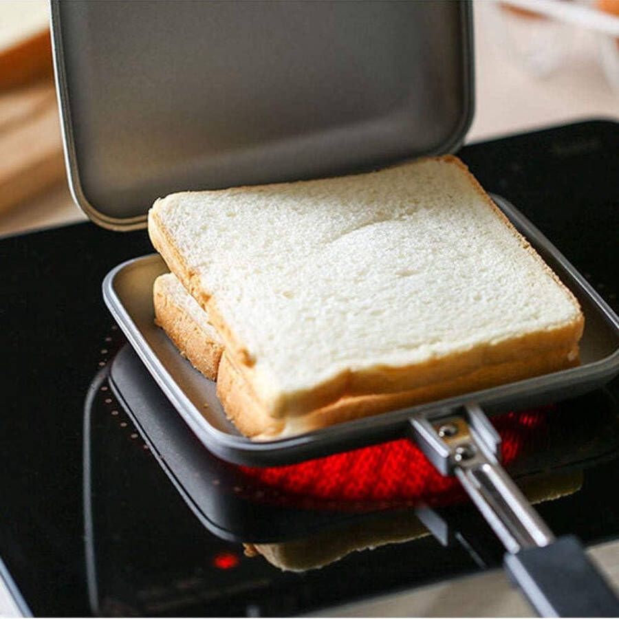 Inductie sandwich broodrooster antiaanbaklaag stevige handgreep toastie sandwichmaker geschikt voor elke kookplaat