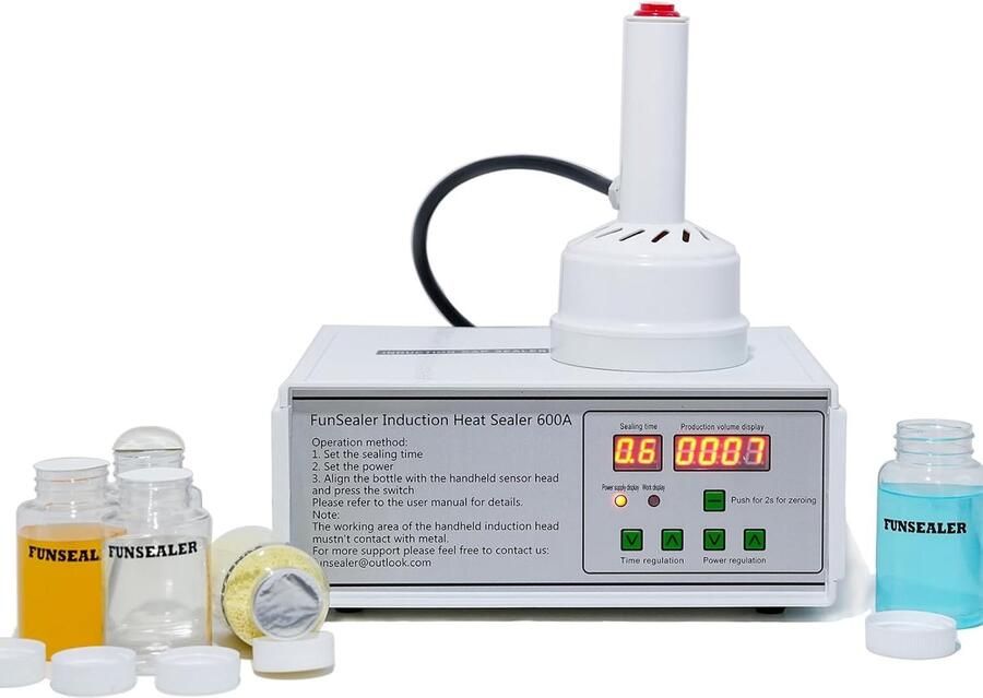 Inductie Sealer Folie Sealer Flessen Afsluiten Automatische Piep 20-80mm Wit