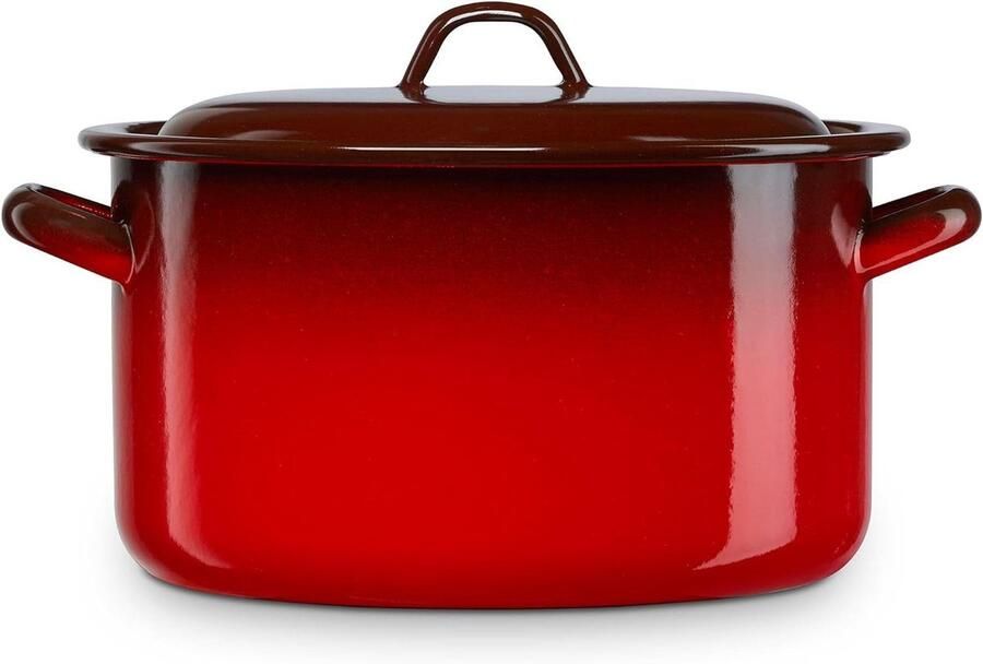 Inductie Steelpan Grote Pan Grote Hoeveelheden Koken Gegoten Staal 26 cm Rood