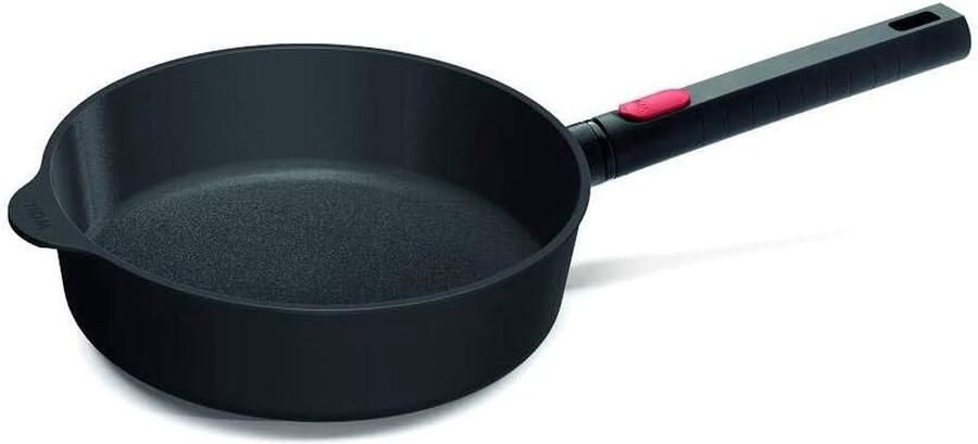 Inductie Steelpan Hoge Pan Koken en Bakken Afneembaar Handvat 20 cm Diameter Zwart