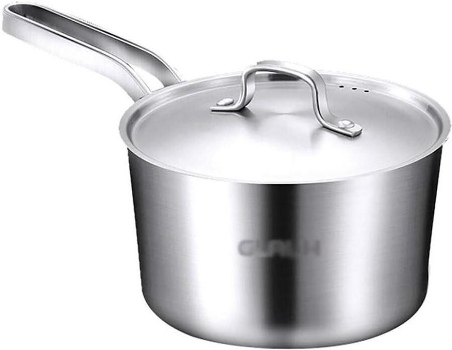 Inductie Steelpan Kookpan Deksel Koken Thuis Gelijkmatige Warmte 18x10 cm Zilverkleurig