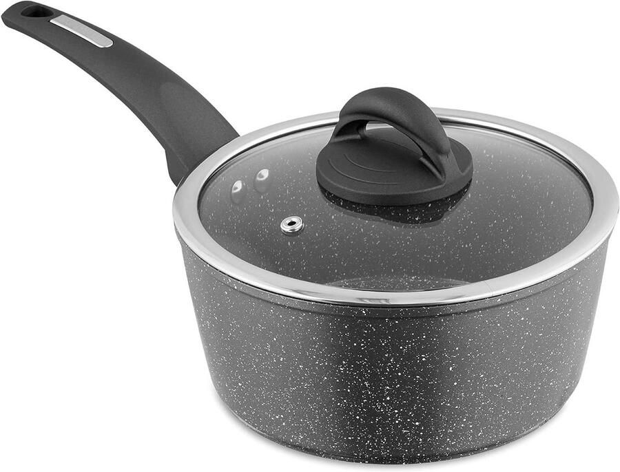 Inductie steelpan Kookpan Sauspan Gezond Koken Cerastone Antiaanbaklaag 20 cm Grafiet