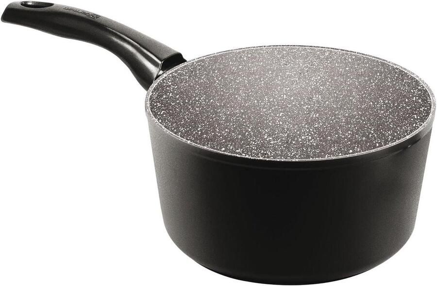 Inductie Steelpan met steel Koken op inductie Versterkte anti-aanbaklaag 16 cm Zwart