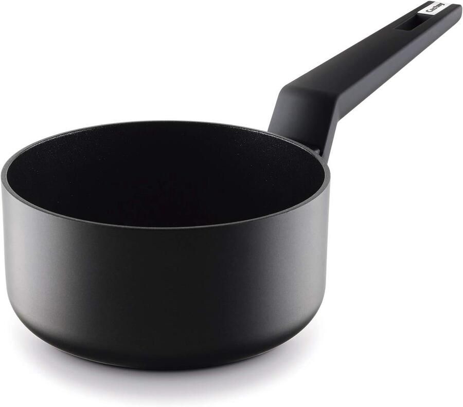 Inductie Steelpan Sauspan Kookpan Koken op Inductie Gelijkmatige Warmteverdeling 16 cm Zwart