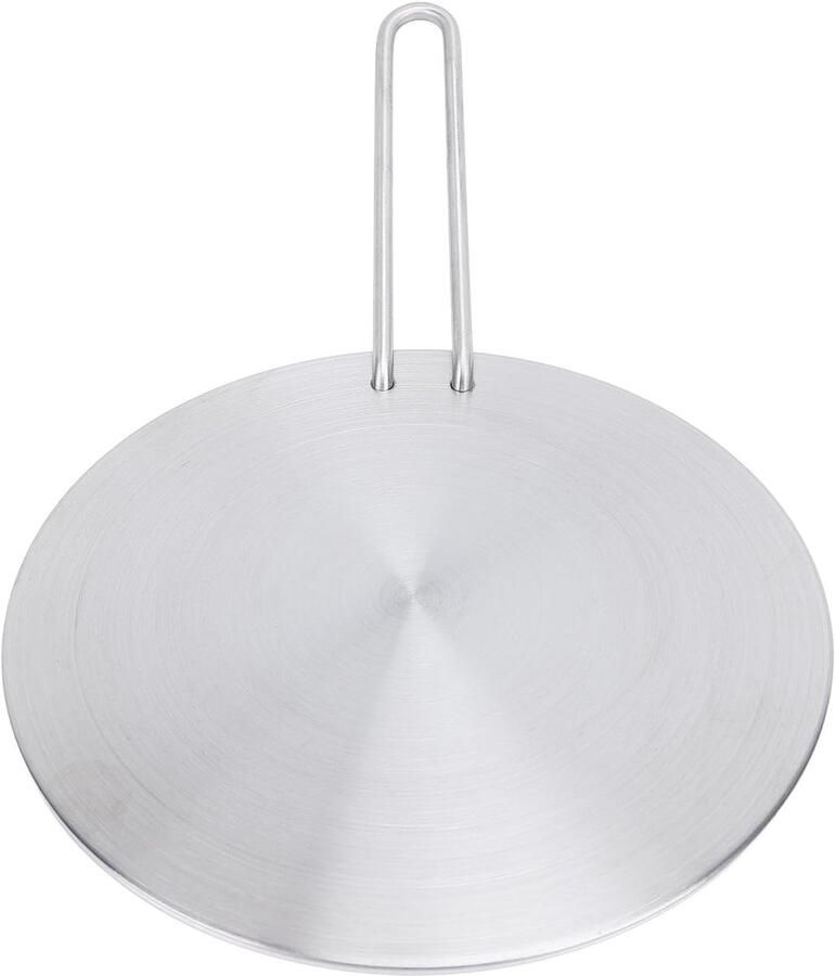 Inductie Warmteverspreider Kookplaat Adapter Gelijkmatig Koken Afneembare Handgreep 18 cm Diameter Zilver