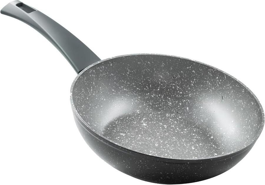 Inductie Wokpan Roerbakpan Snel Koken Duurzame Antiaanbaklaag 20 cm Diameter Grijs