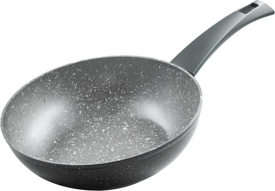 Inductie Wokpan Roerbakpan Snel Koken Duurzame Antiaanbaklaag 20 cm Diameter Grijs