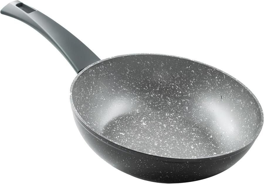 Inductie Wokpan Roerbakpan Wok Gezond Koken Duurzame Antiaanbaklaag 20 cm Grijs