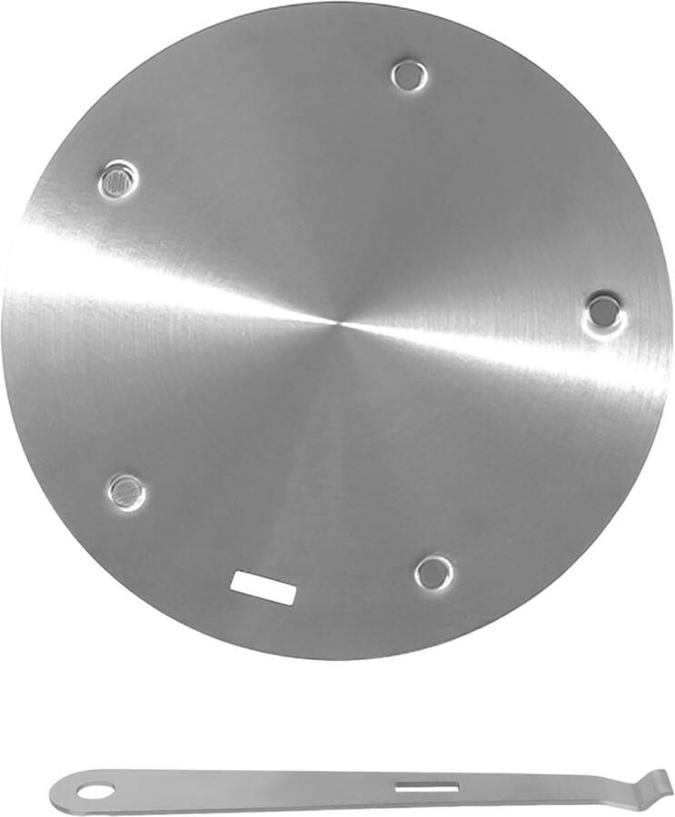 Inductie Adapterplaat Warmteverdeler Schijf Koken op Inductie Afneembaar Handvat 24 cm Zilverkleurig
