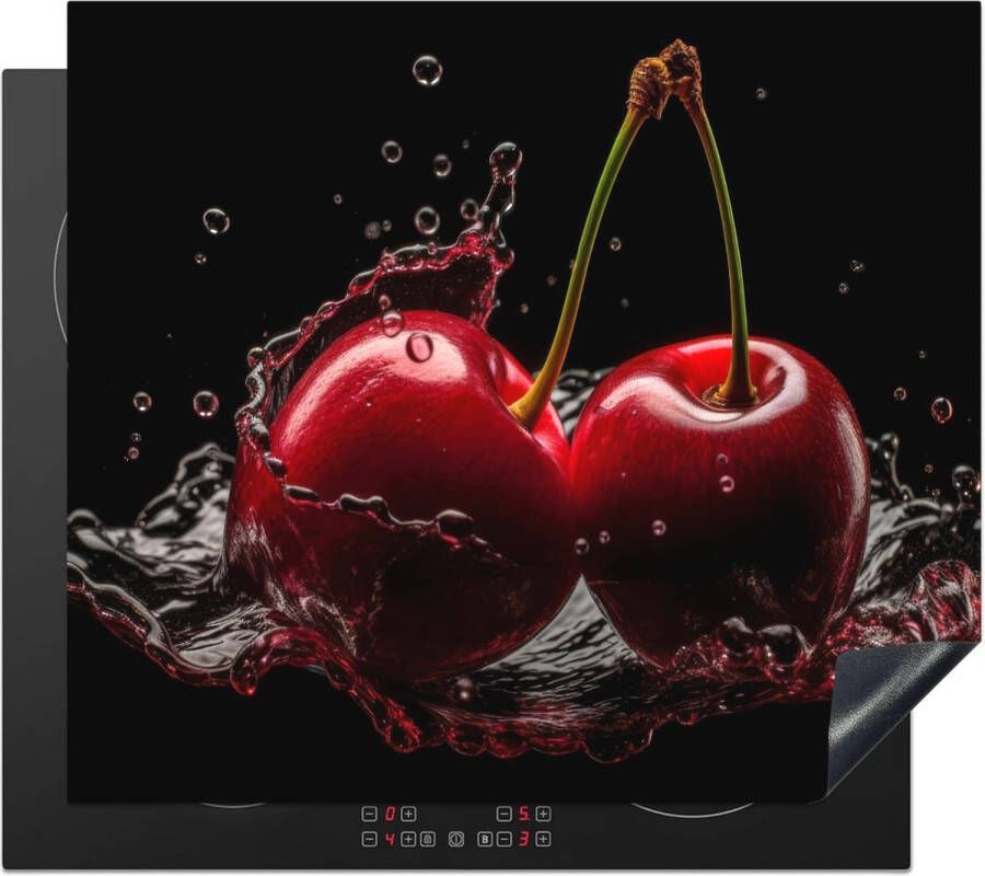 Inductiebeschermer 59x52 cm Keuken Decoratie Kookplaat Beschermer Anti Slip Mat Rood Kersen Design