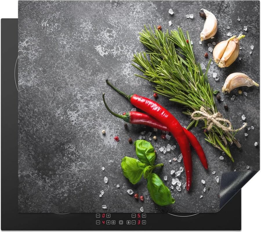 Inductiebeschermer 60x52cm Antislip Keuken Decoratie voor Inductiekookplaat Bescherming Tegen Krassen Kruidendesign