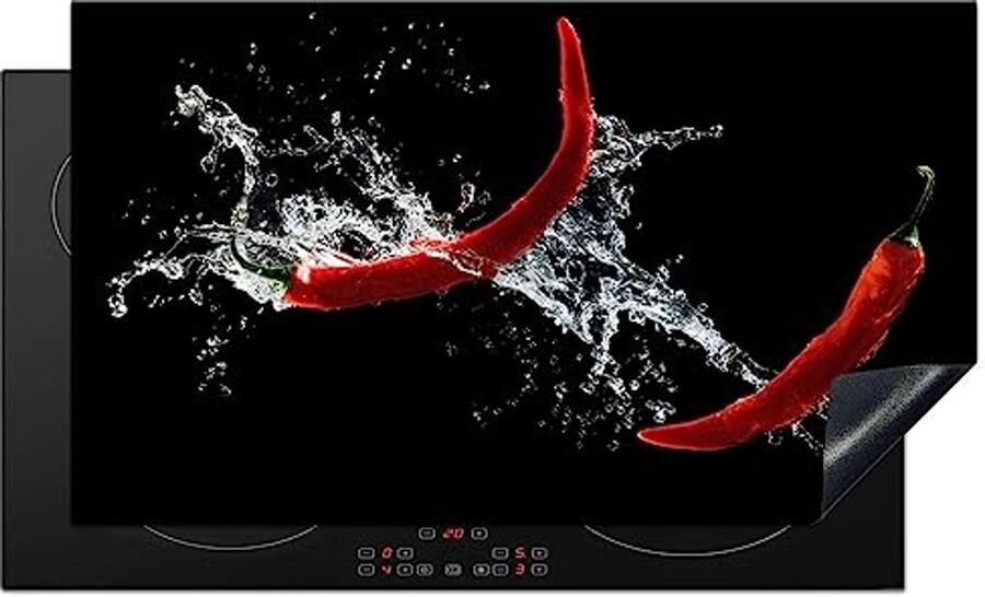 Inductiebeschermer 90x52cm voor Inductiekookplaat Antislip Mat Chili Peper Keuken Decoratie