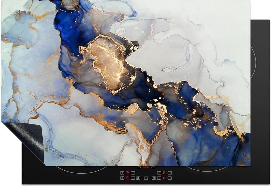 Inductiebeschermer Inductiemat Kookplaat Keuken Verfraaien Krasvrij Houden 76x51 cm Blauw Goud