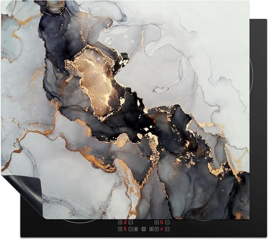 Inductiebeschermer Inductiemat Mat Keuken Verfraaien Krasvrije Kookplaat 60x52 cm Zwart Marmer Goud