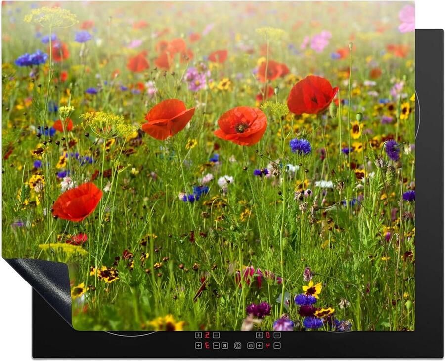 Inductiebeschermer Inductiemat Werkbladbeschermer Kookplaat Beschermen Bloemenprint Design 65x52 cm Multicolor