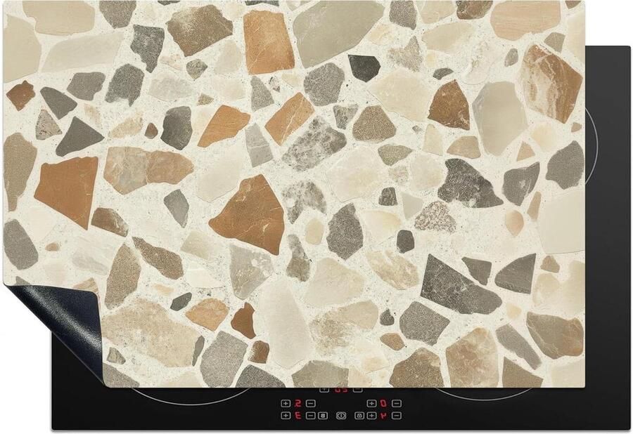 Inductiebeschermer Keuken Kookplaat Cover Extra Werkruimte Anti-slip Mat 76x51cm Terrazzo Stenen