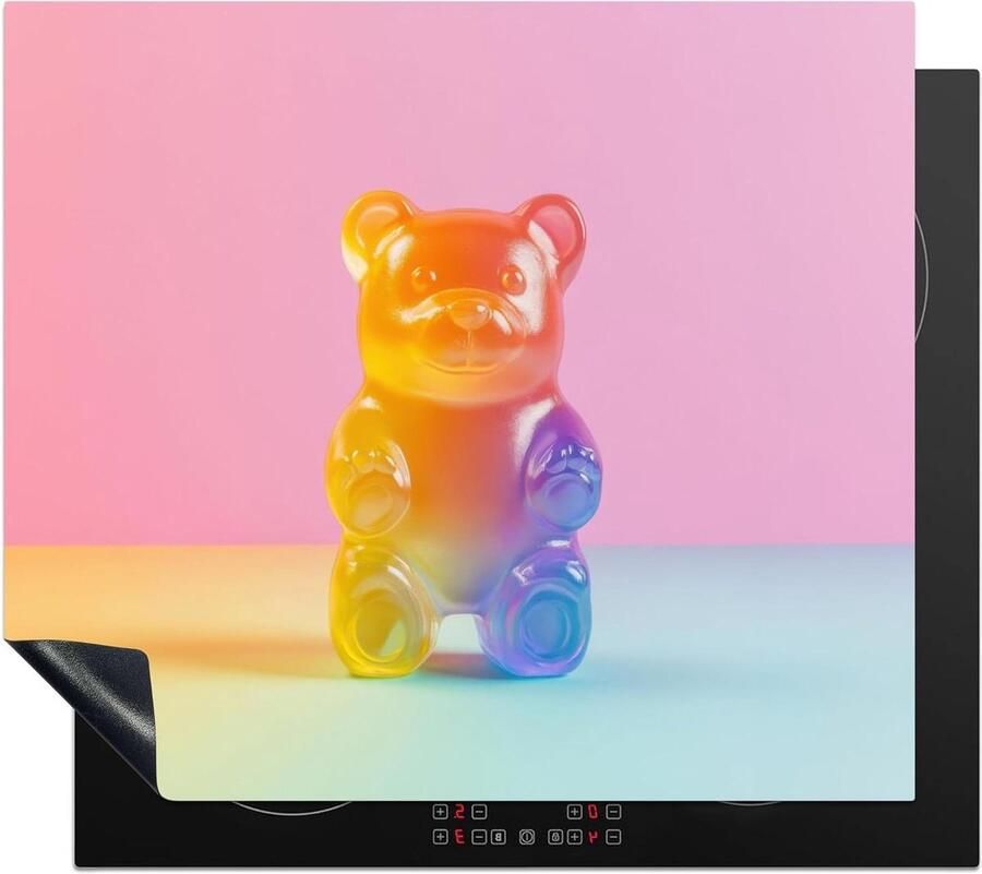 Inductiebeschermer Keuken Kookplaat Cover Extra Werkruimte Antislip Mat 60x52cm Pastel Candy Bear