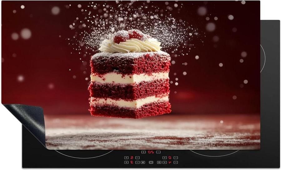 Inductiebeschermer Keuken Kookplaat Cover Extra Werkruimte Creëren Unieke Fotoprint 89x51cm Rood