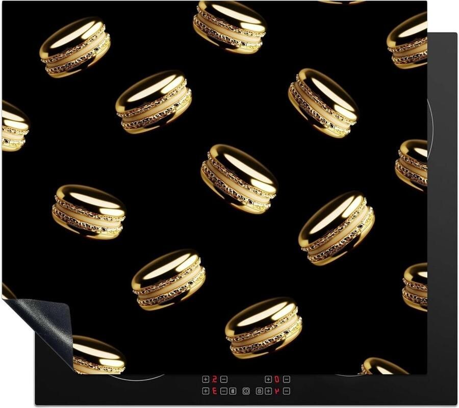 Inductiebeschermer Keuken Platenhoes Kookplaat Extra Werkruimte Creëren Anti-slip Mat 60x52cm Goud Zwart
