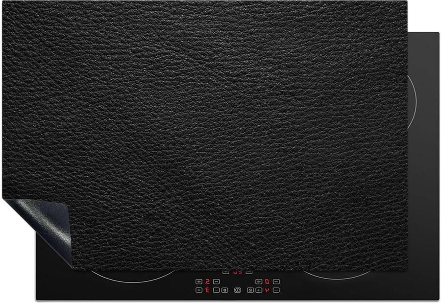 Inductiebeschermer Kookplaat Deksel Extra Werkruimte Anti-slip Materiaal 78x52cm Zwart Leerlook