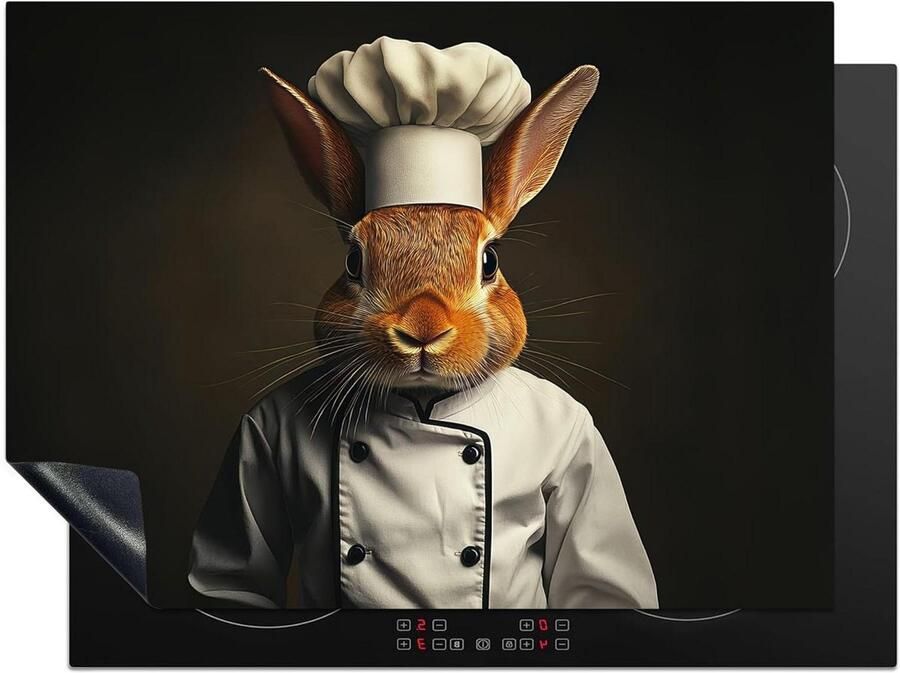 Inductiebeschermer Kookplaat mat Extra werkruimte Unieke fotoprint 71x52cm Konijn