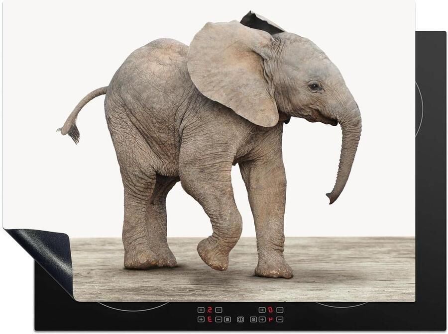 Inductiebeschermer Kookplaat mat Keuken decoratie Baby olifant print 70x52 cm Multicolor