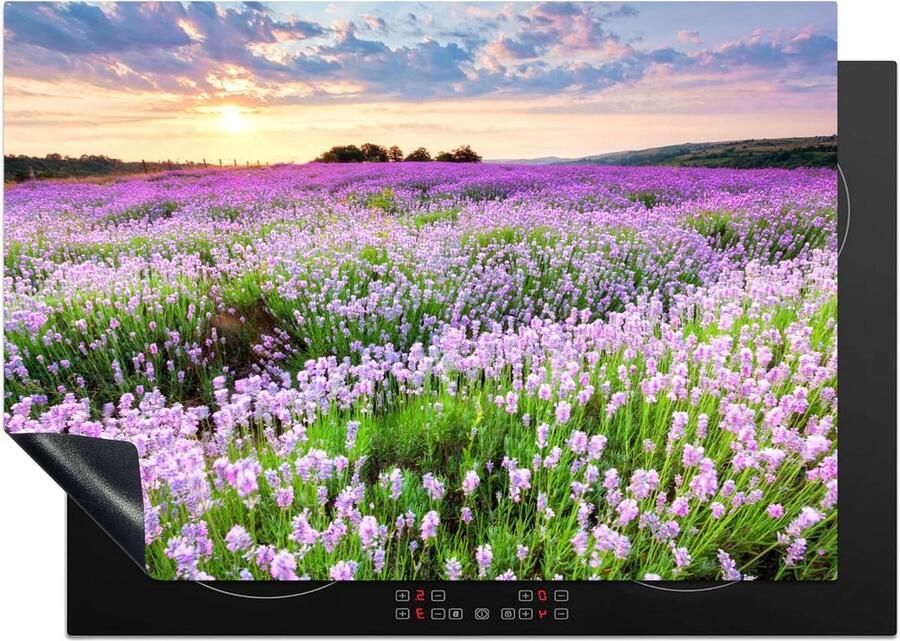 Inductiebeschermer Kookplaat mat Keuken verfraaien Bloemenprint ontwerp 75x52 cm Multicolor