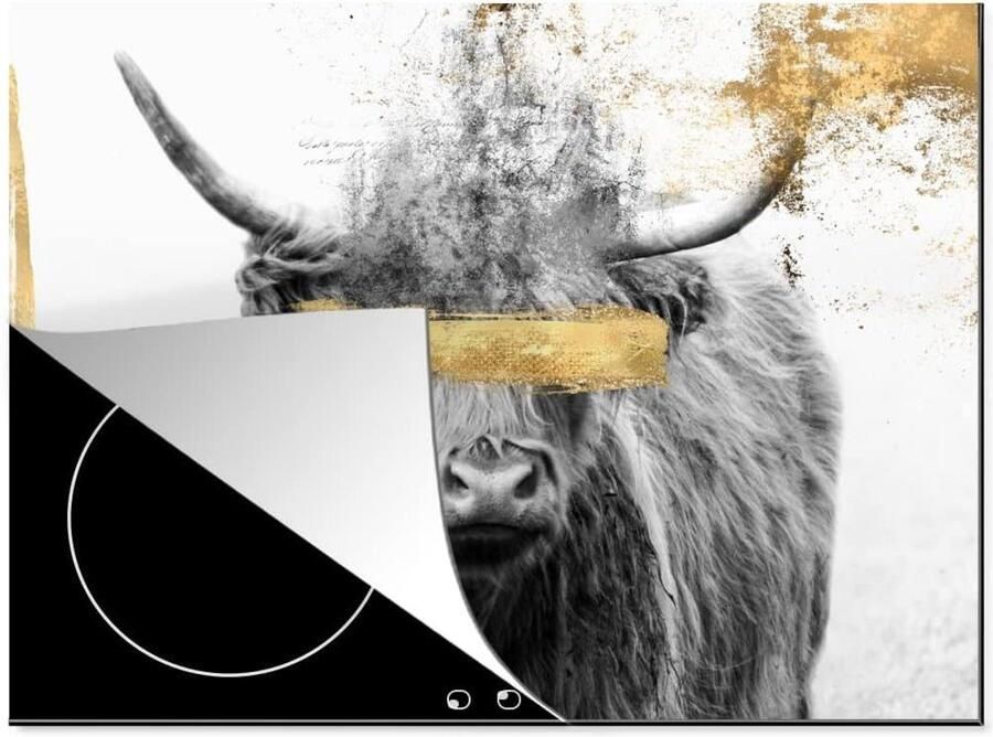 Inductiebeschermer Kookplaat mat Keuken verfraaien Krasvrije kookplaat 70x52 cm Goud