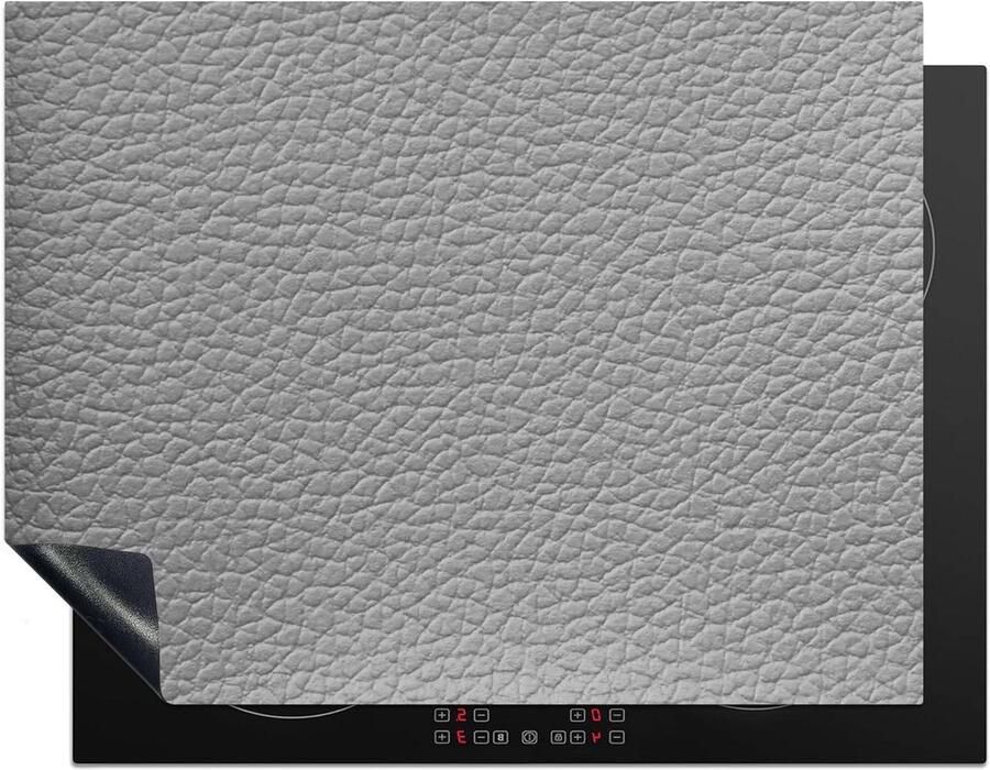 Inductiebeschermer Kookplaat mat Keuken Verfraaien Lederlook Structuur 77x59 cm Grijs - Foto 1